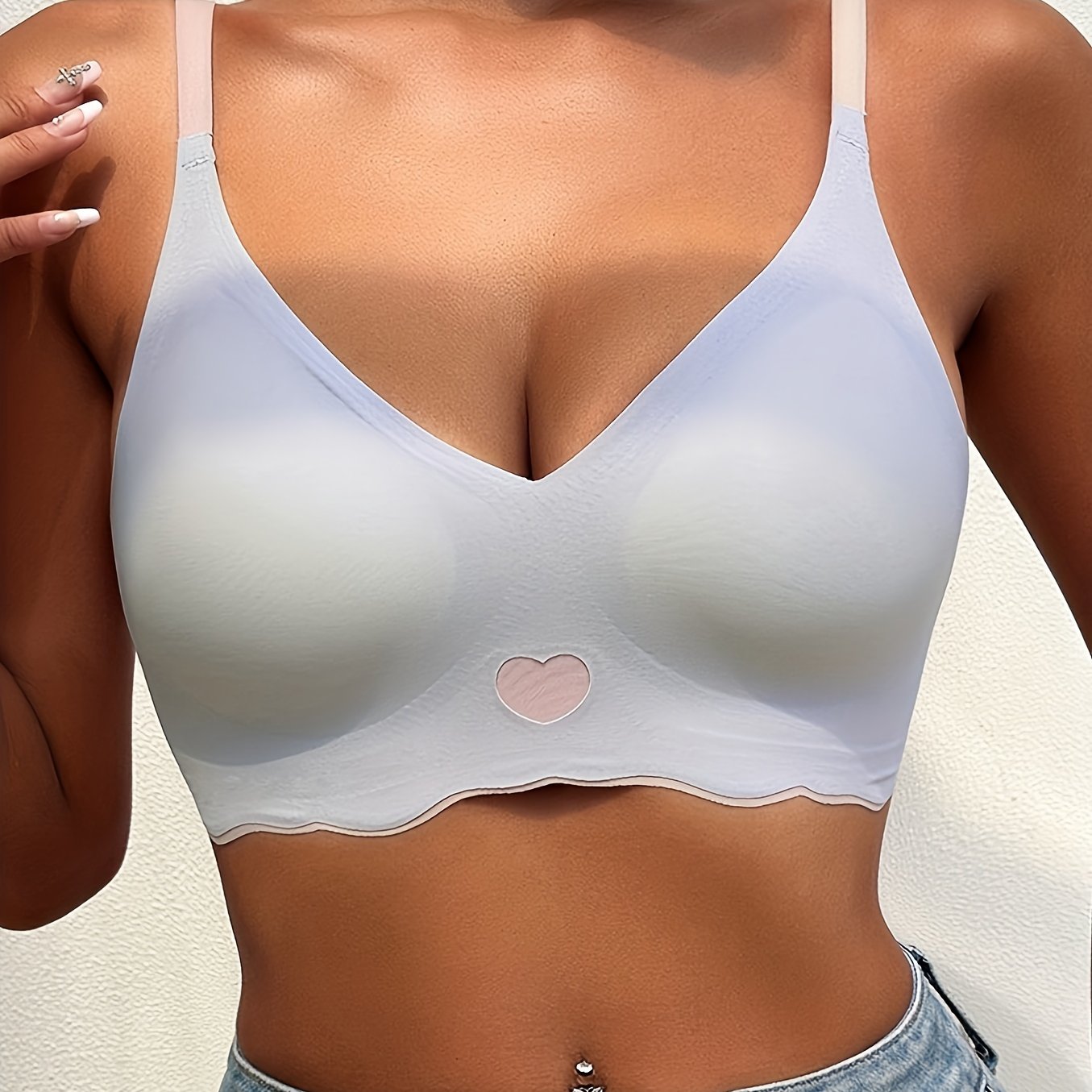 Hot Sell🔥Traceless and super soft Heart Print Seamless Bra
